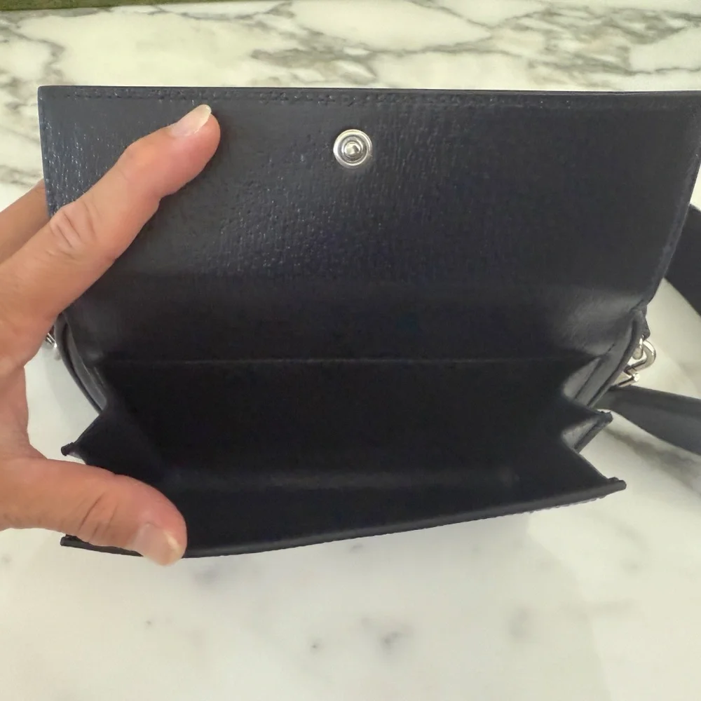 GUCCI GG MINI‎ SHOULDER BAG GG SUPREME/SILVER HARDWARE 746308, Blue Canvas